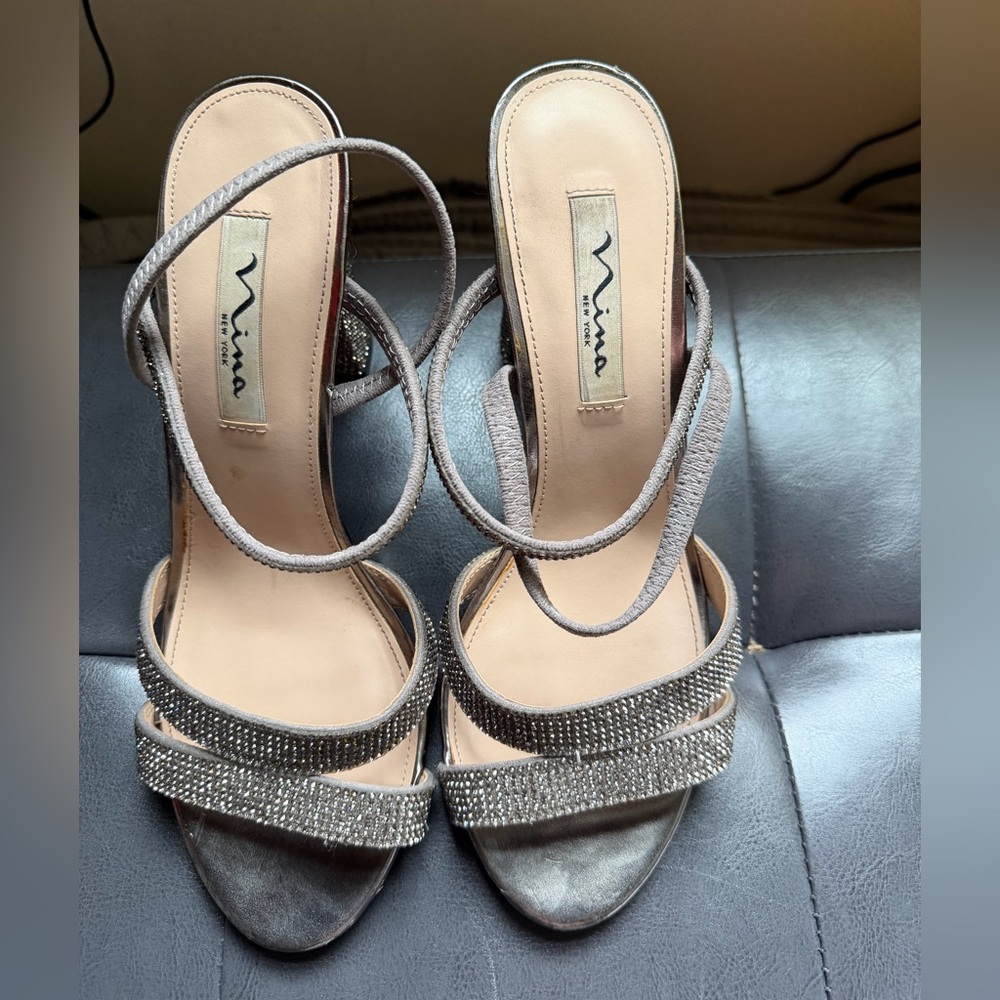 Nina Women's Glittering Silver Heels